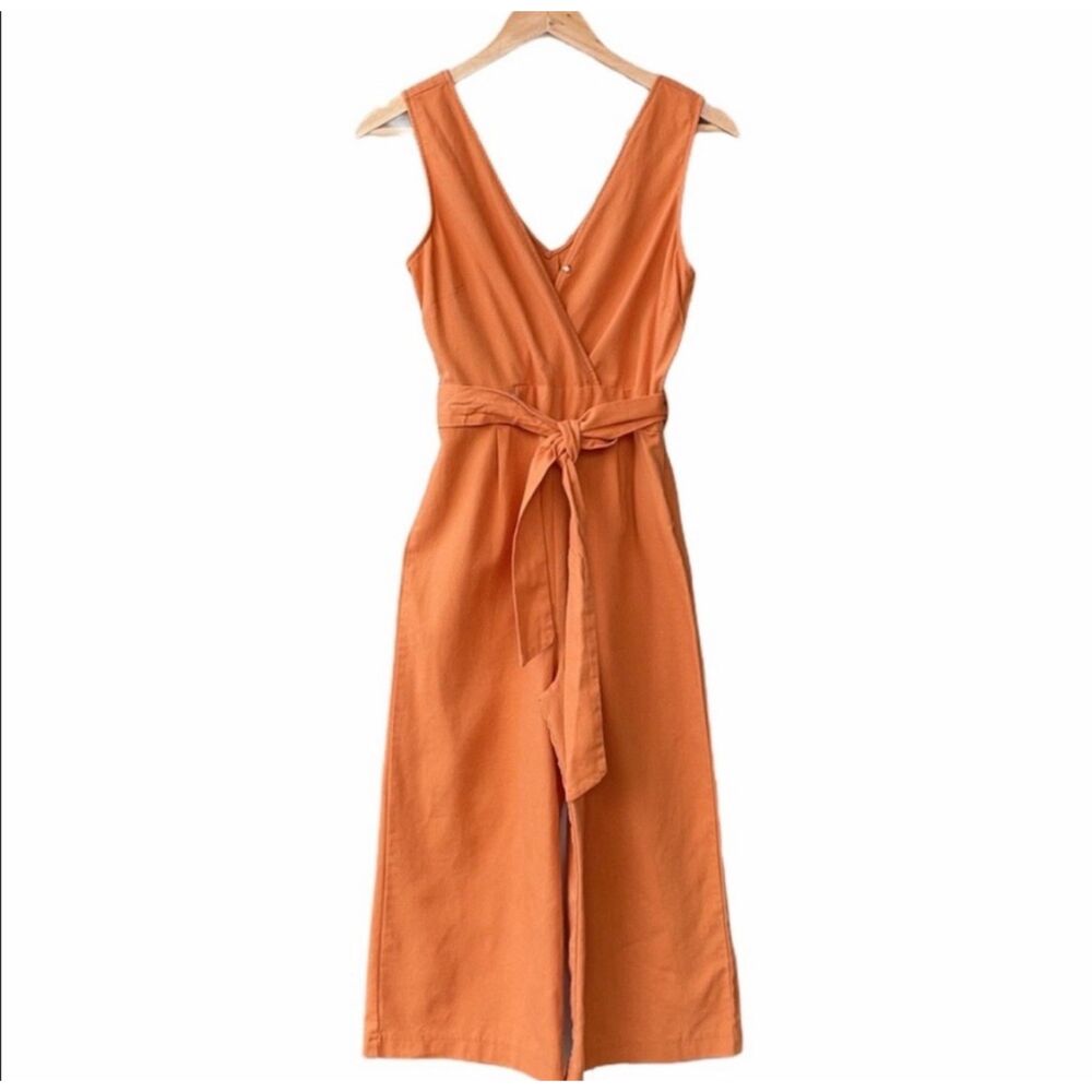 SHINESTAR Orange Sherbet Wide Leg Jumpsuit Small